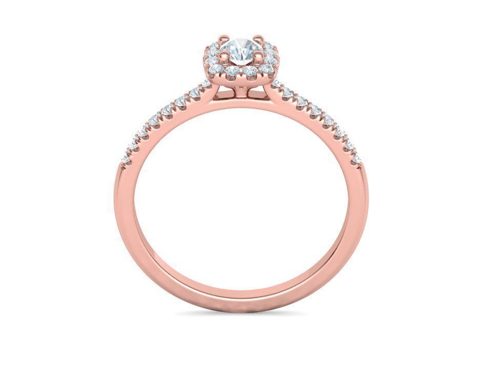 Cushion Halo Engagement Promise Ring 3Dprint model  3D print model_18