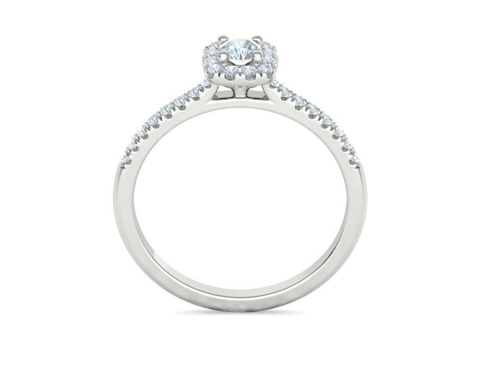 Cushion Halo Engagement Promise Ring 3Dprint model  3D print model_20
