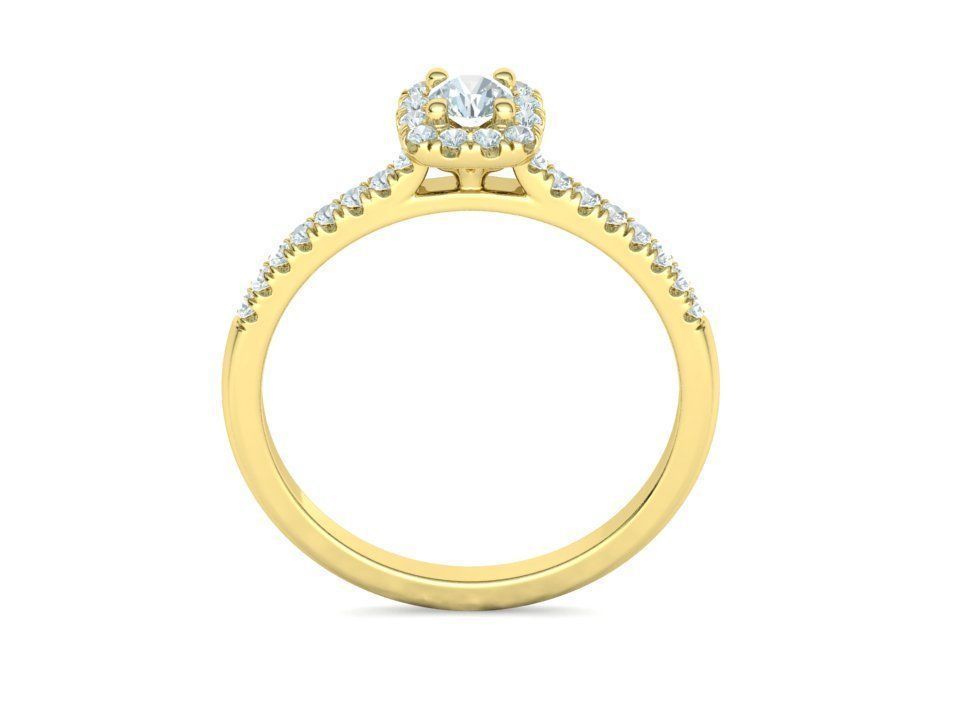 Cushion Halo Engagement Promise Ring 3Dprint model  3D print model_19