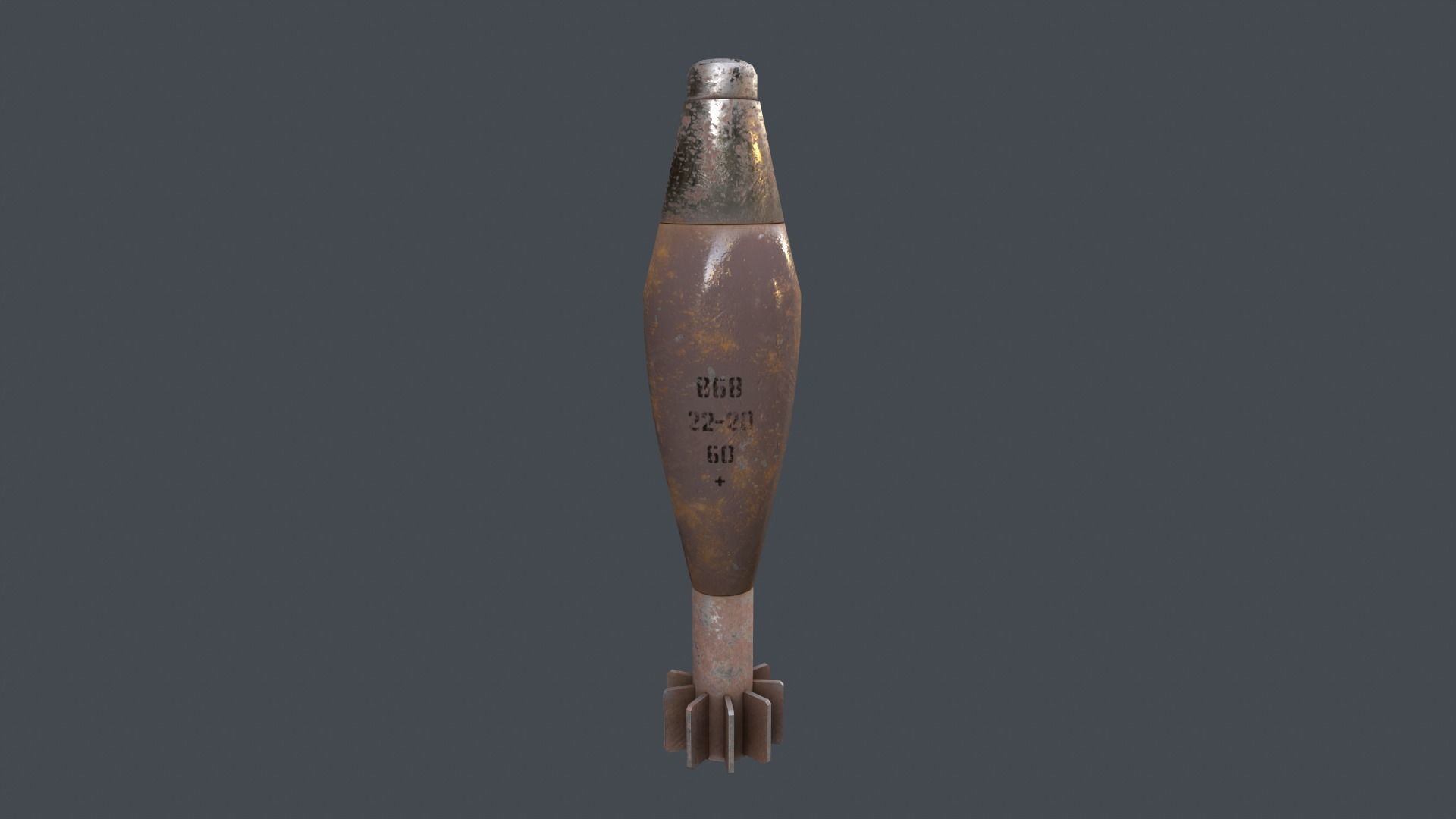 Mortar Projectile 60mm 3D model_4
