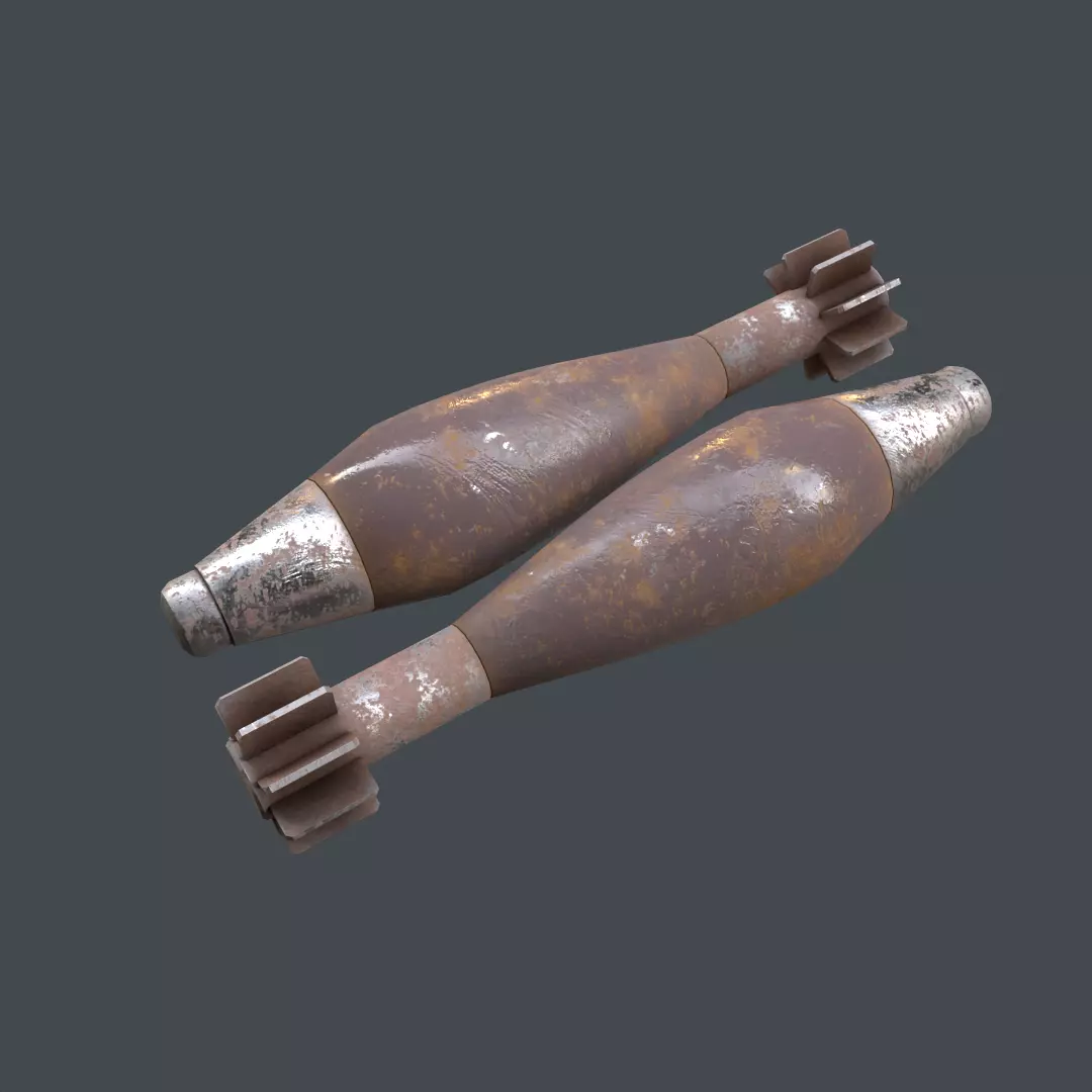 Mortar Projectile 60mm 3D model_0