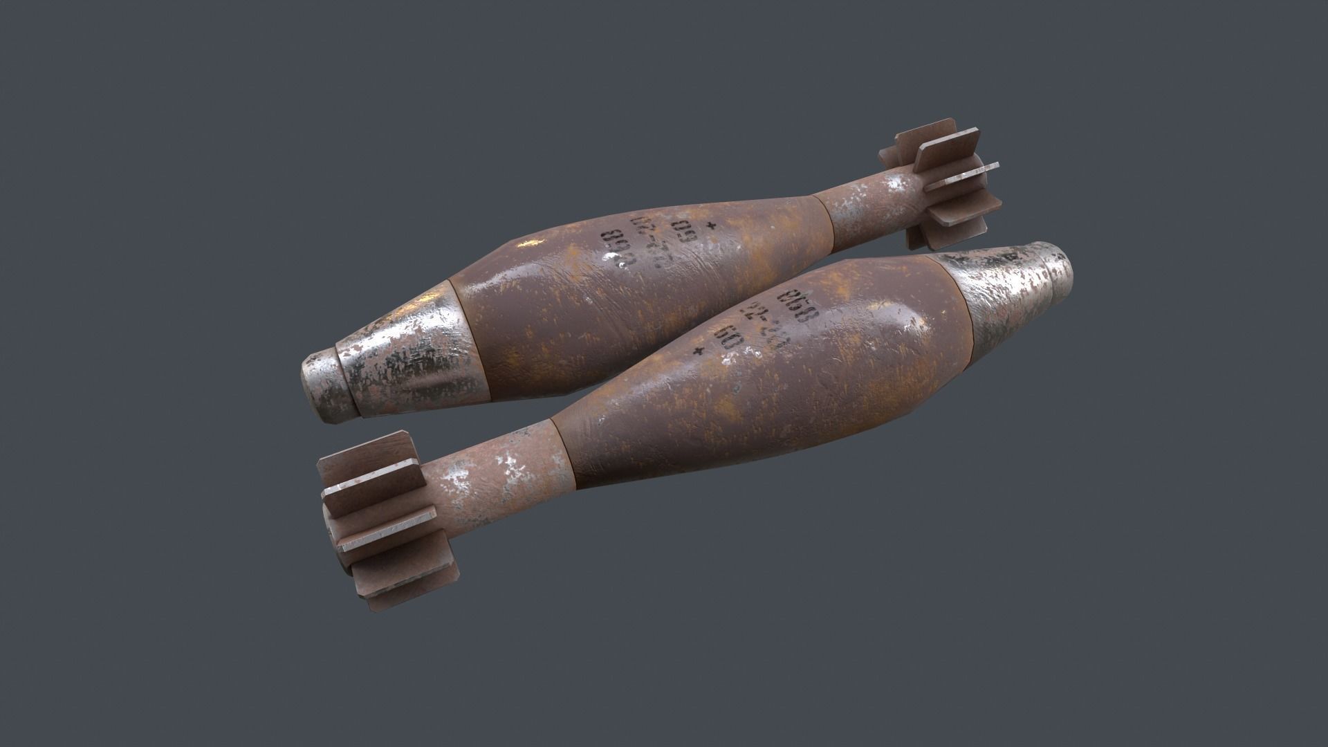 Mortar Projectile 60mm 3D model_3