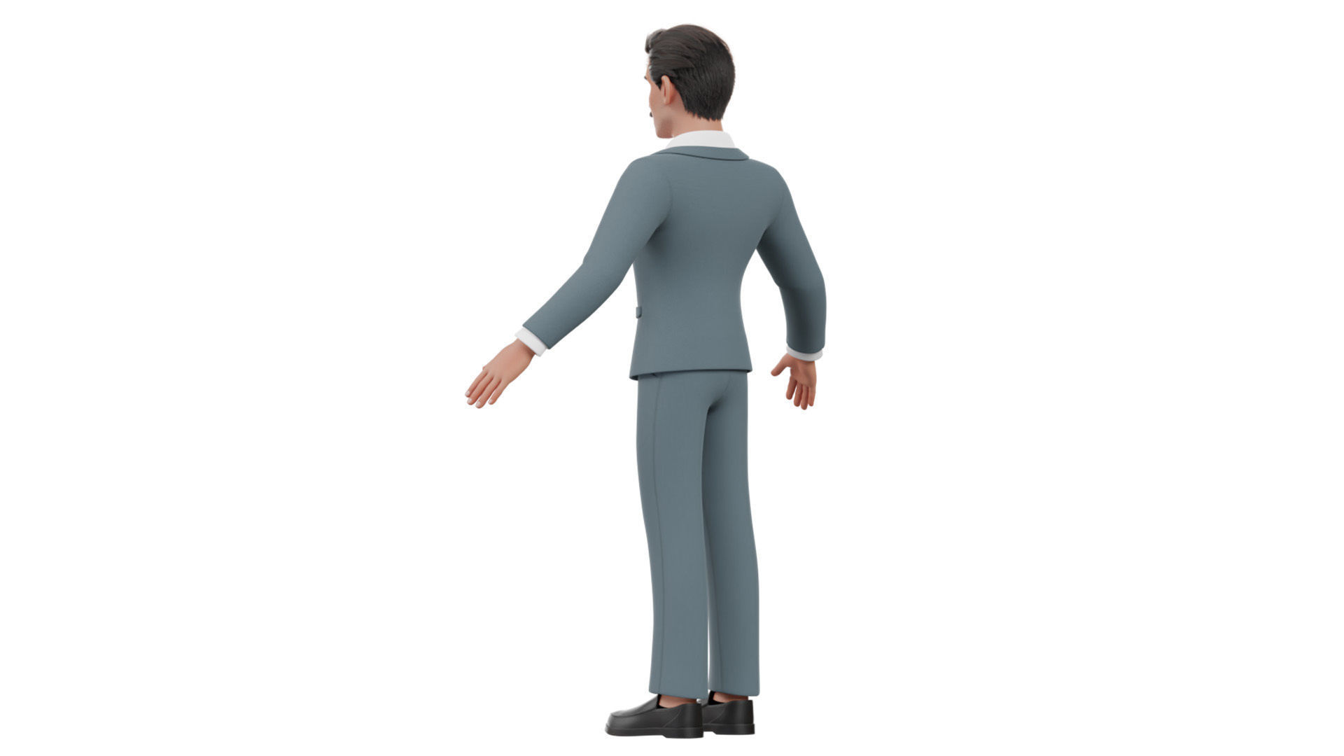 Business Man Character Low-poly 3D model_16