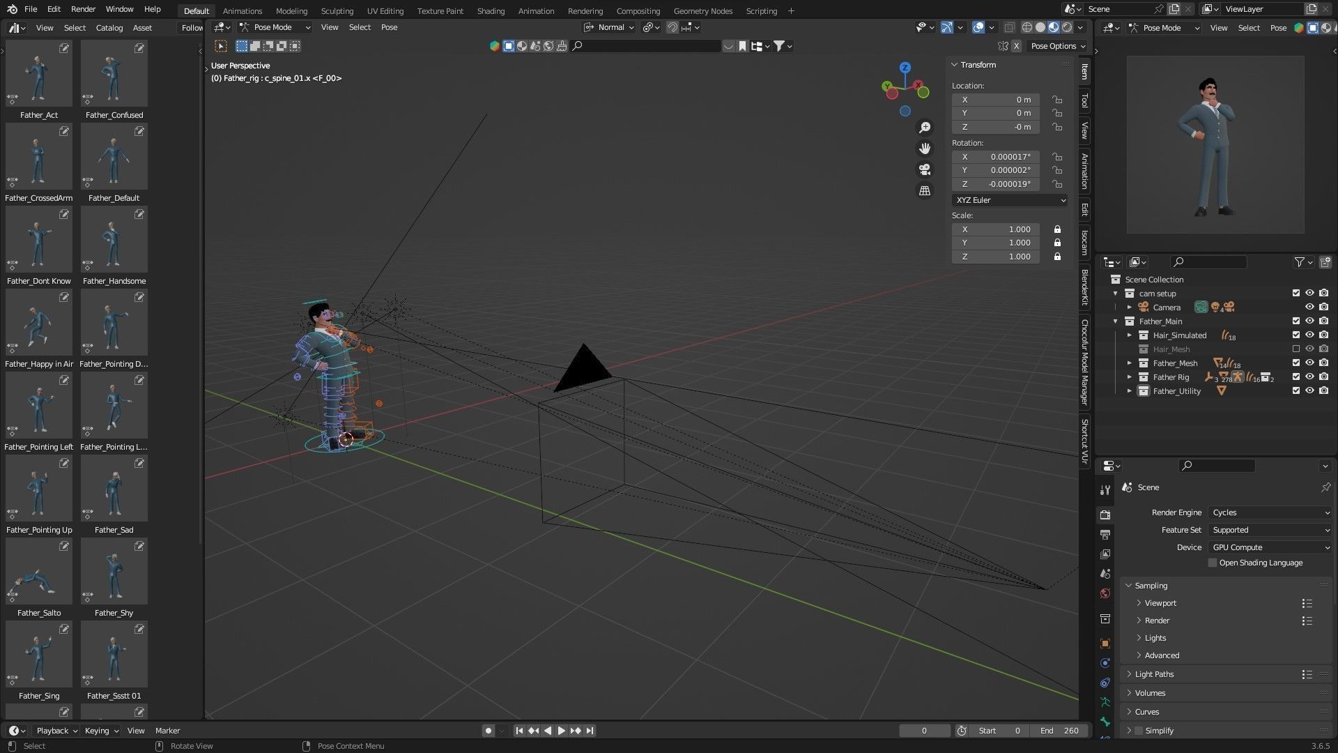 Business Man Character Low-poly 3D model_28