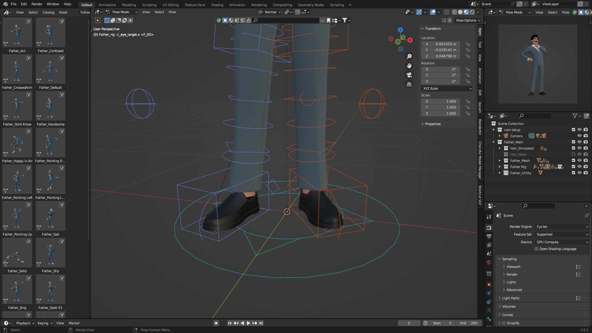 Business Man Character Low-poly 3D model_11