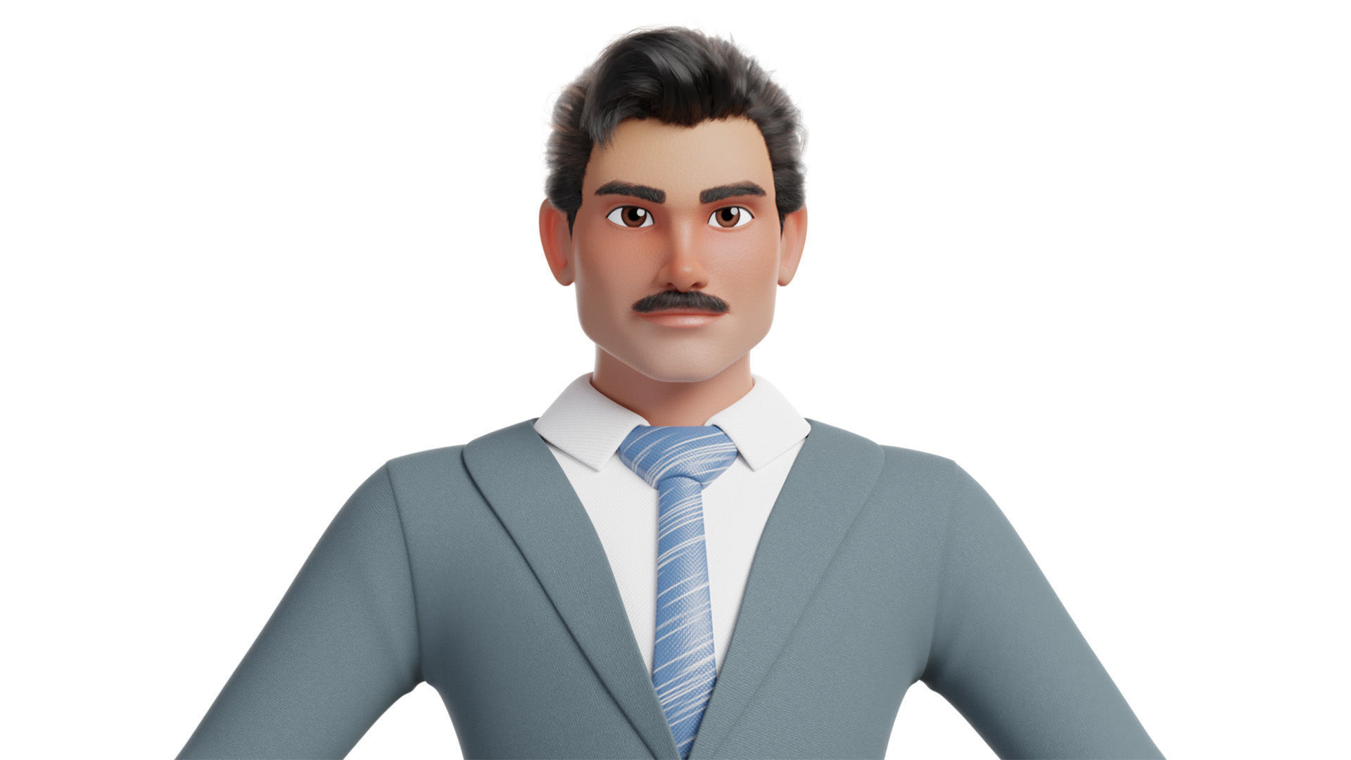 Business Man Character Low-poly 3D model_12