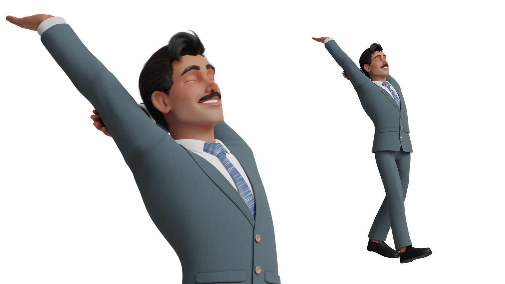 Business Man Character Low-poly 3D model_26