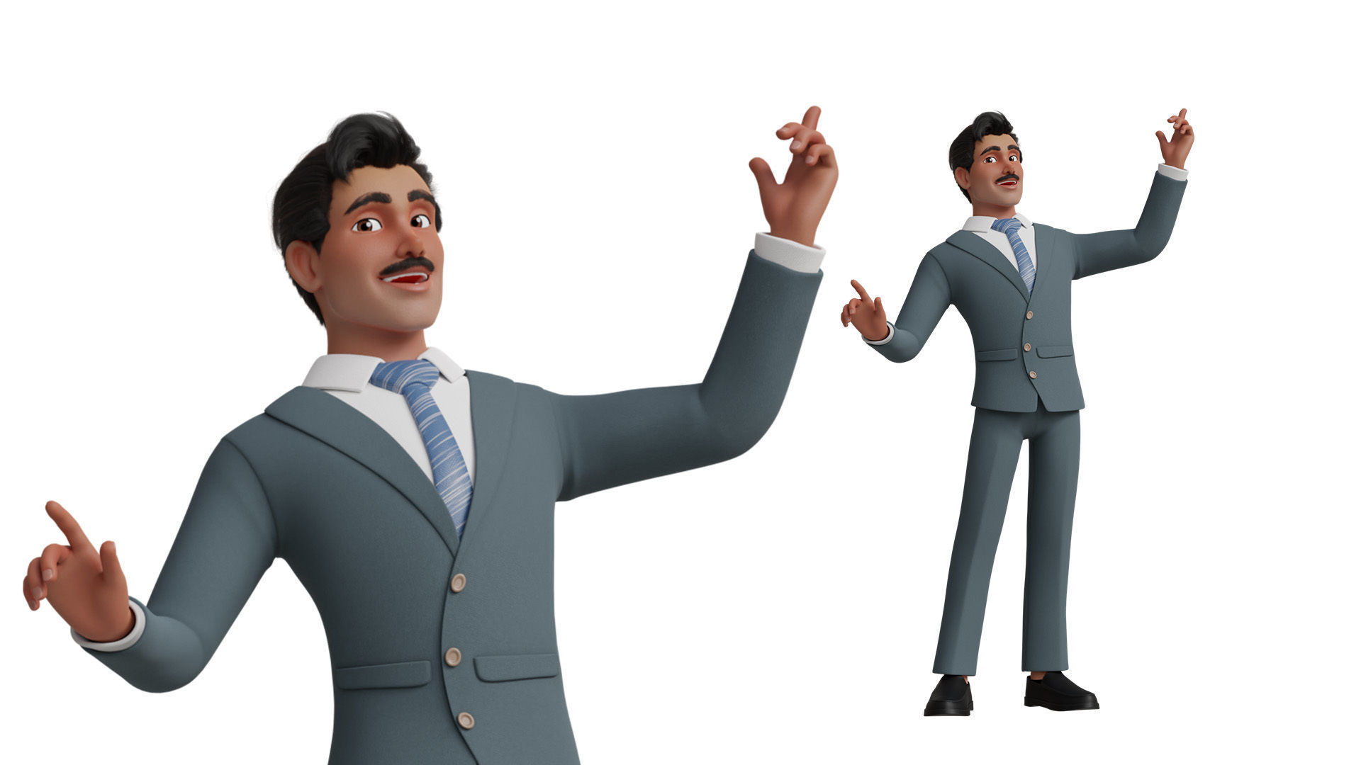 Business Man Character Low-poly 3D model_24