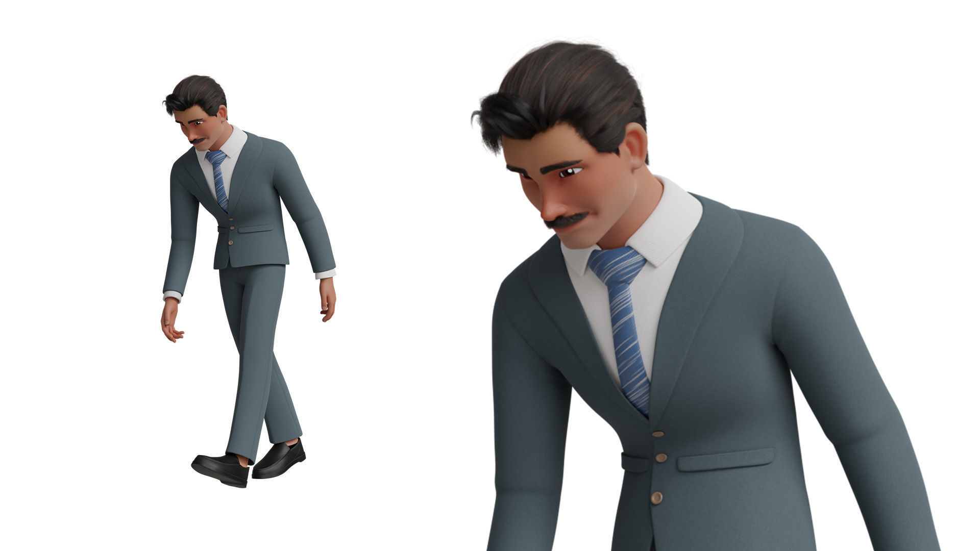 Business Man Character Low-poly 3D model_20
