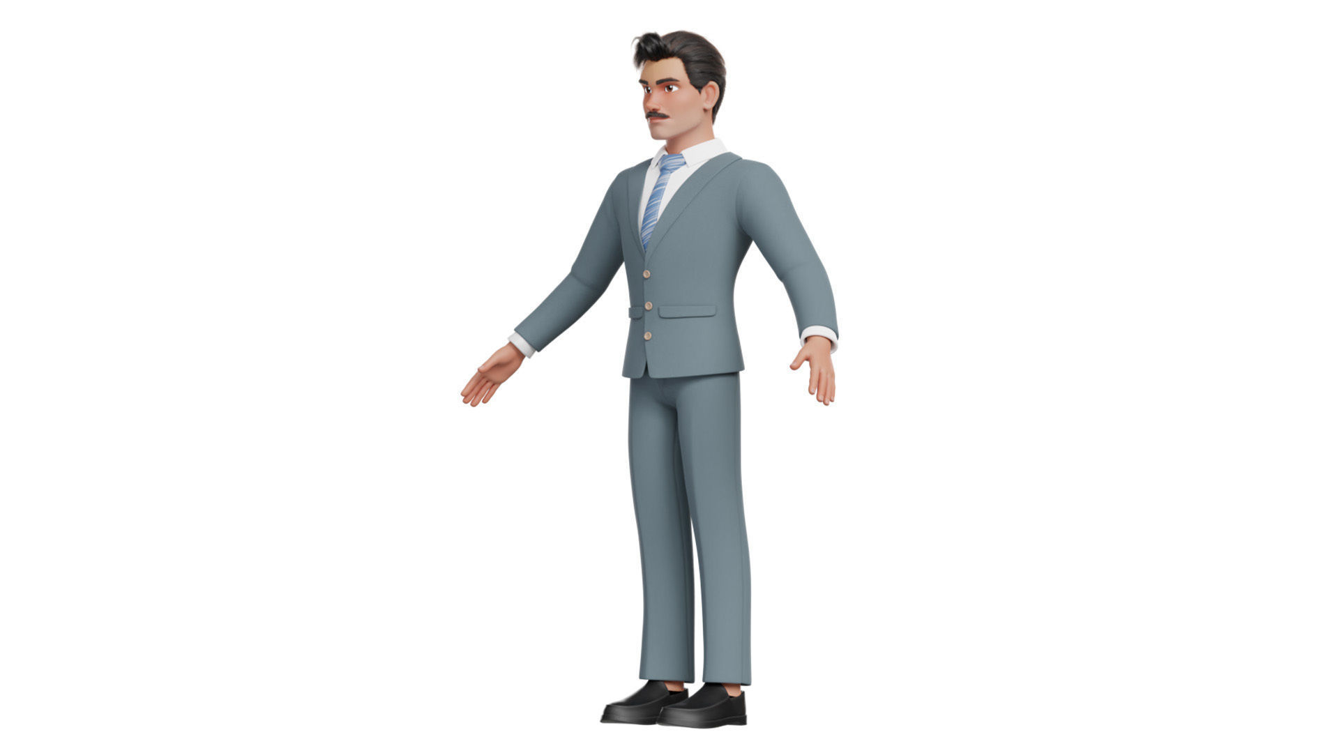 Business Man Character Low-poly 3D model_15