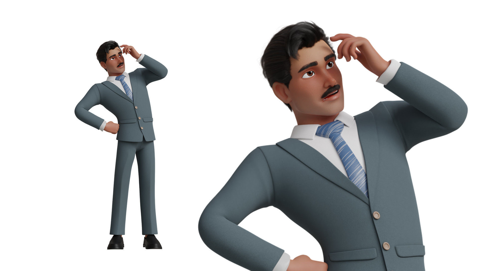 Business Man Character Low-poly 3D model_21