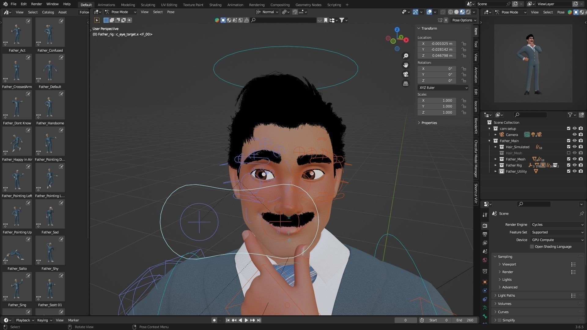 Business Man Character Low-poly 3D model_8