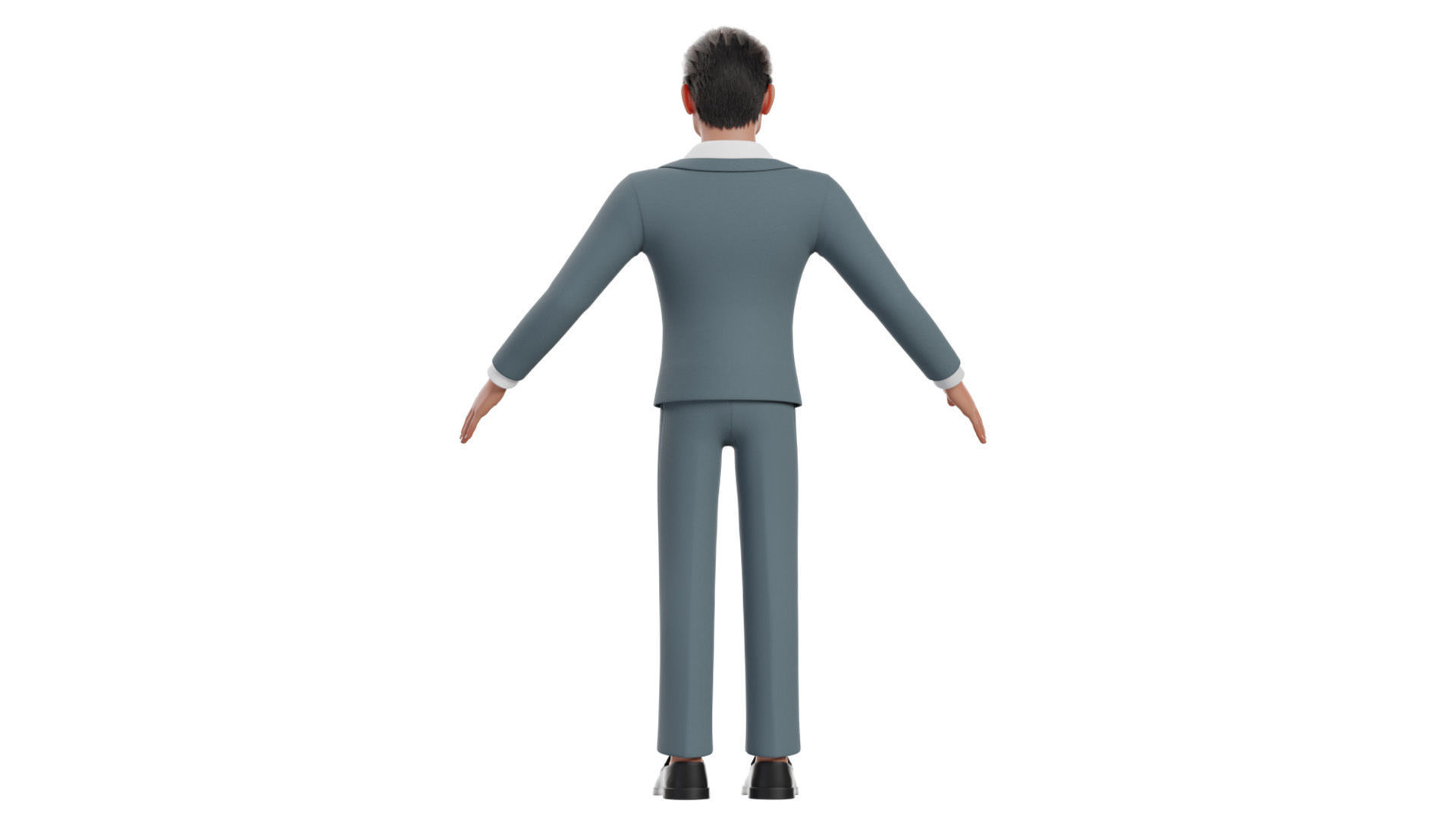 Business Man Character Low-poly 3D model_17