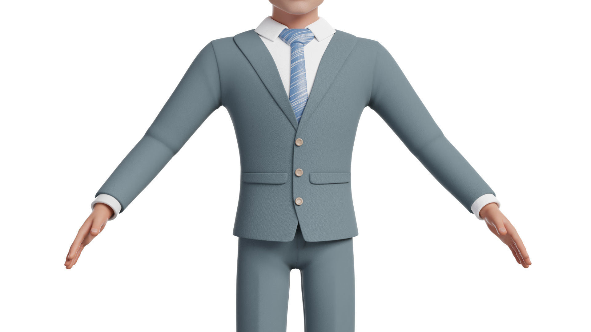 Business Man Character Low-poly 3D model_13