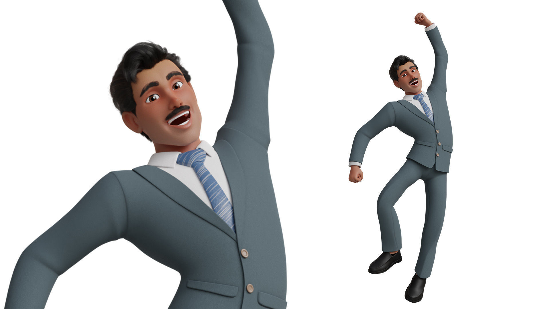 Business Man Character Low-poly 3D model_22