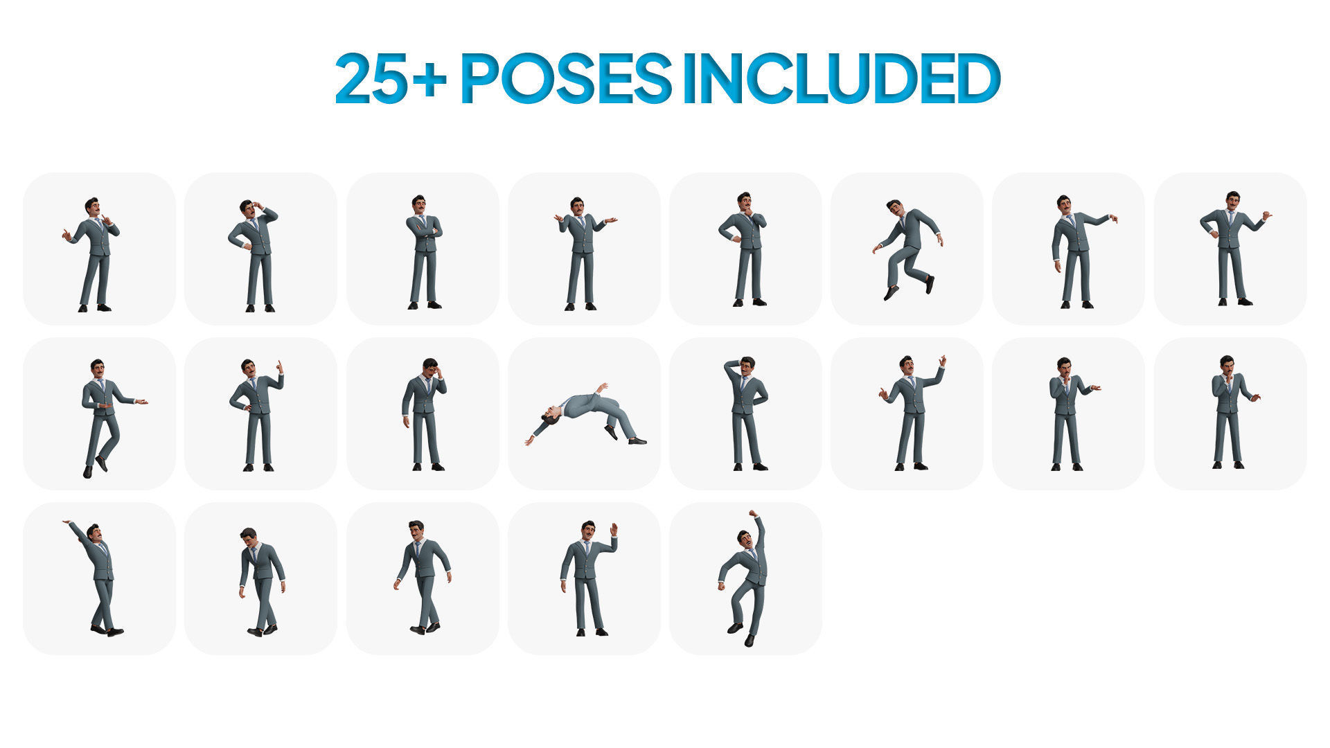 Business Man Character Low-poly 3D model_6