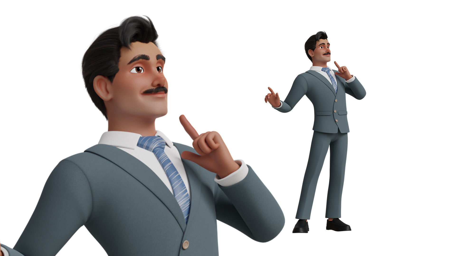Business Man Character Low-poly 3D model_18
