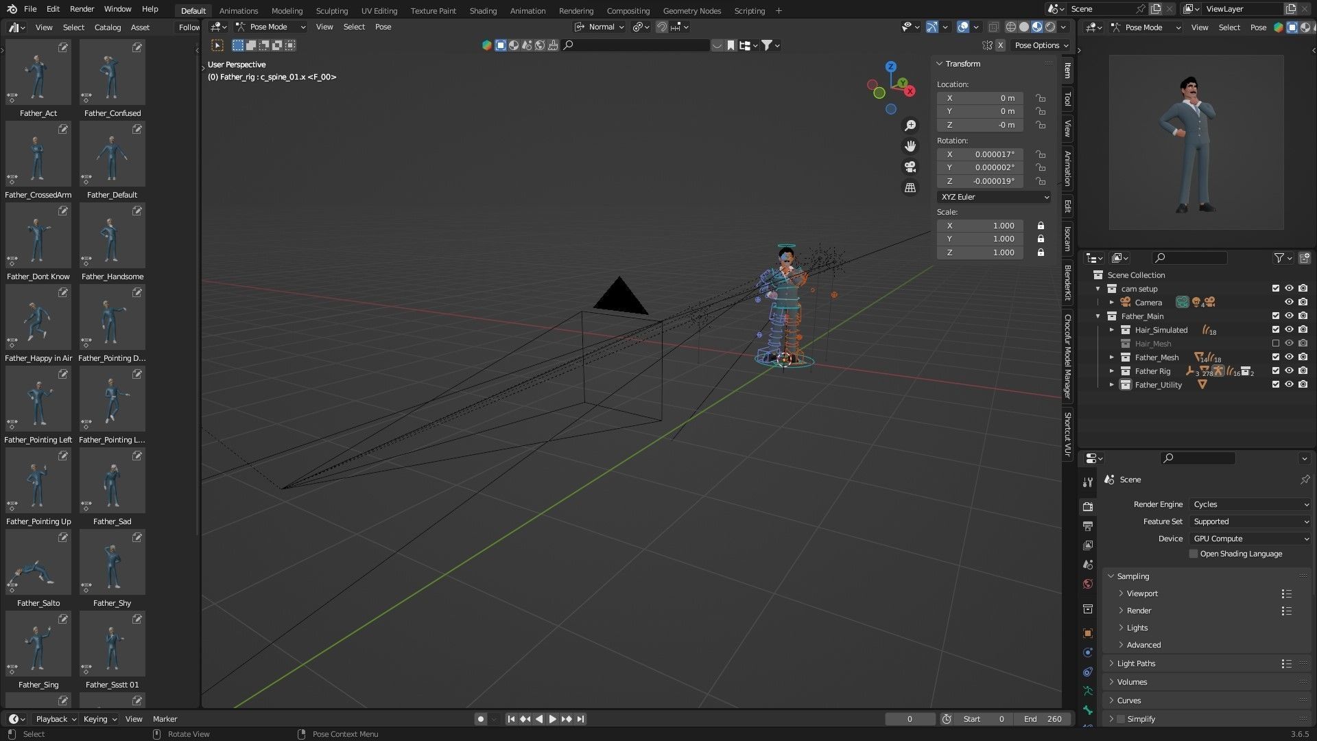 Business Man Character Low-poly 3D model_27