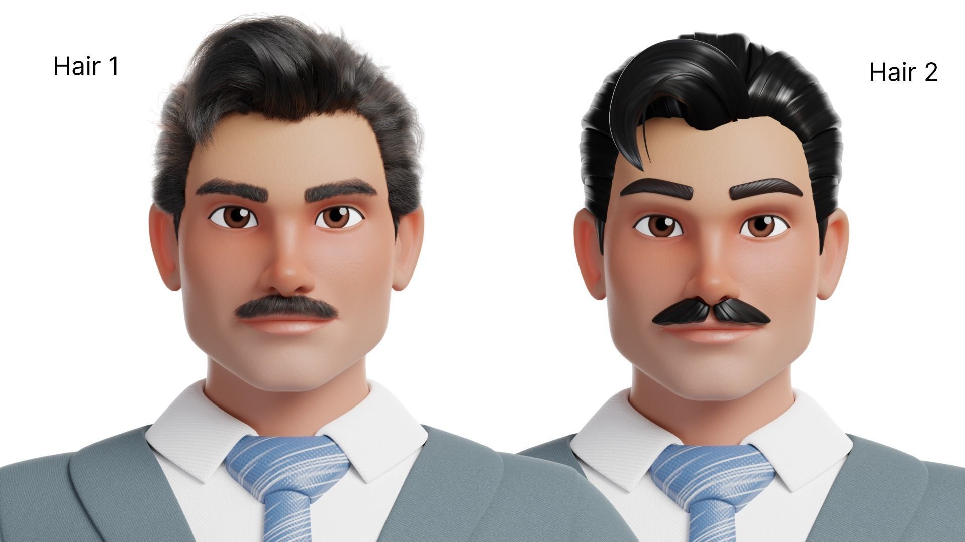 Business Man Character Low-poly 3D model_7
