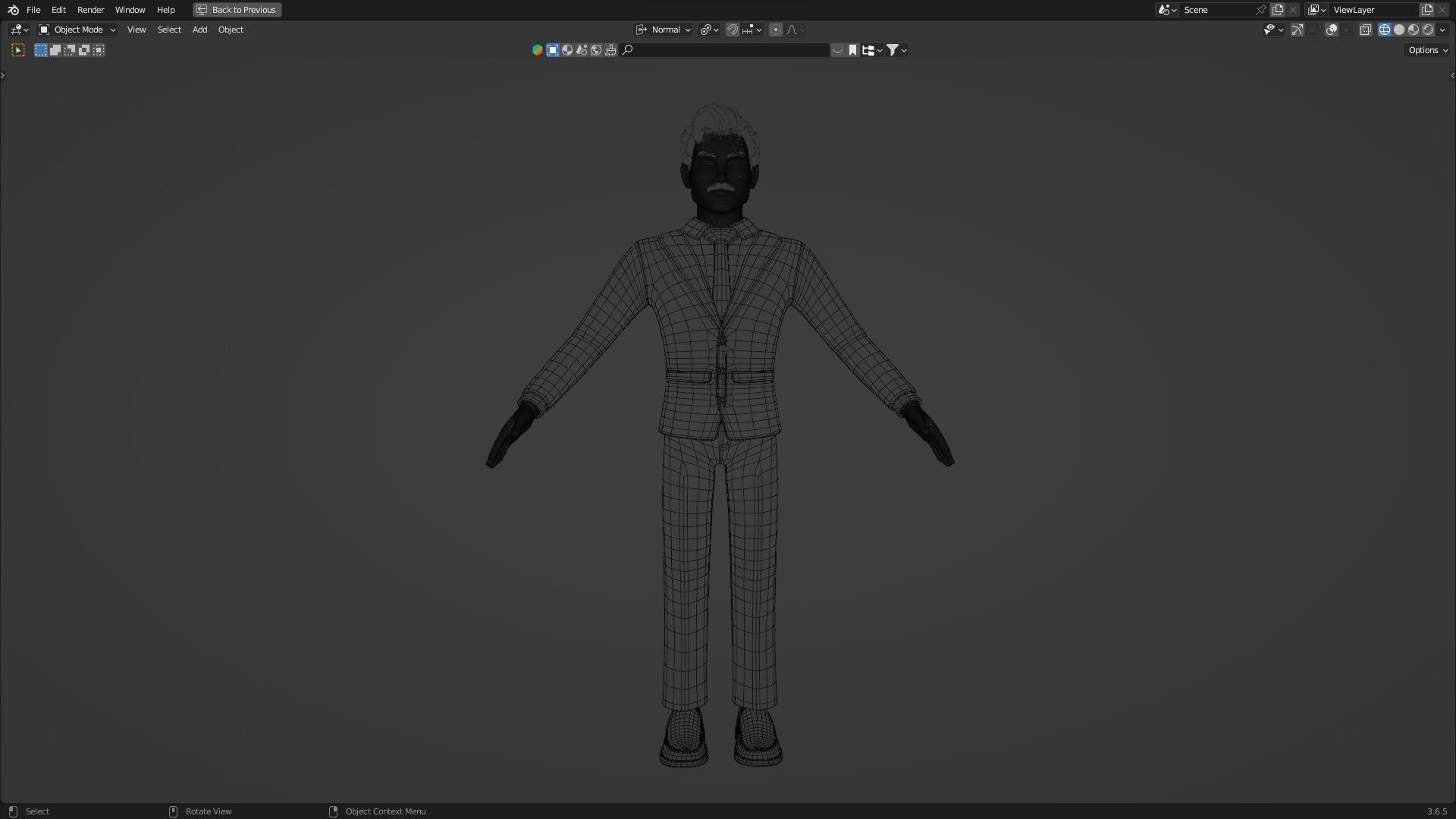 Business Man Character Low-poly 3D model_29