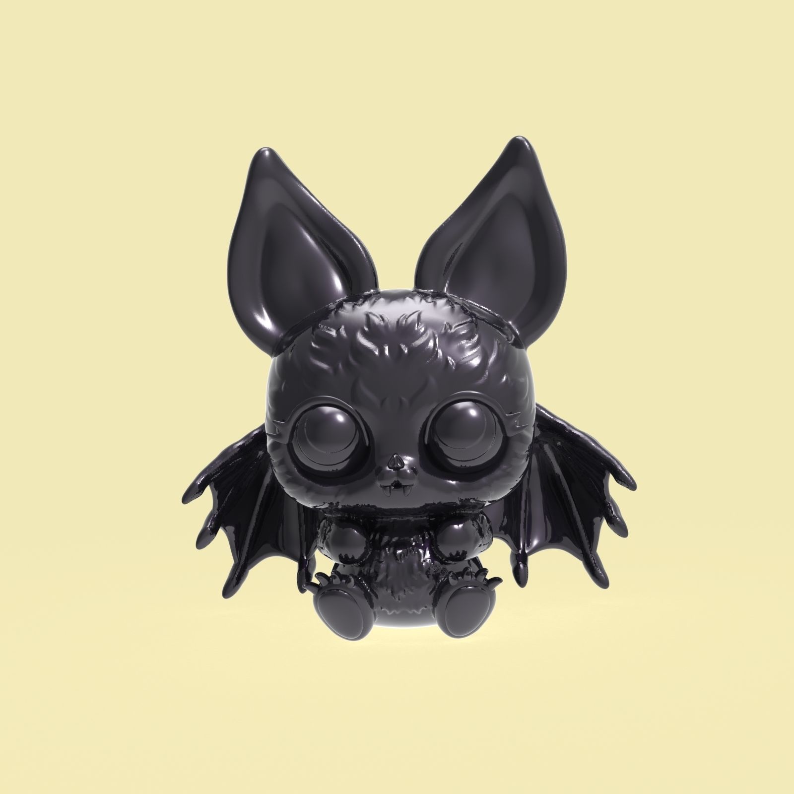 Halloween little cute bat 3D print model_17