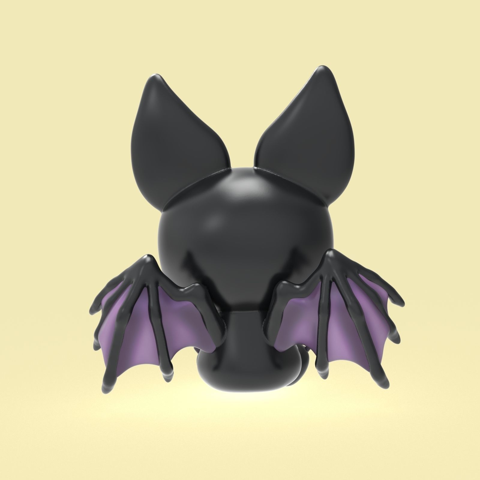 Halloween little cute bat 3D print model_2