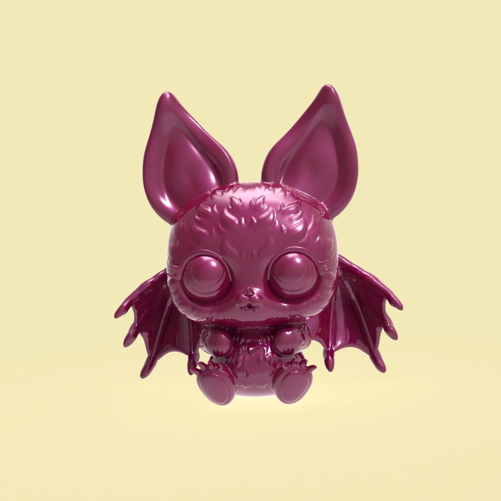 Halloween little cute bat 3D print model_19