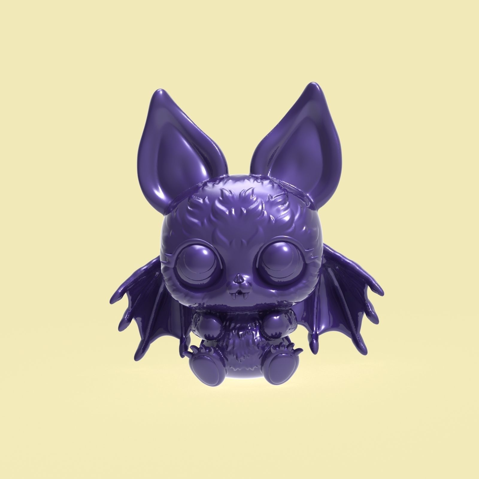 Halloween little cute bat 3D print model_18