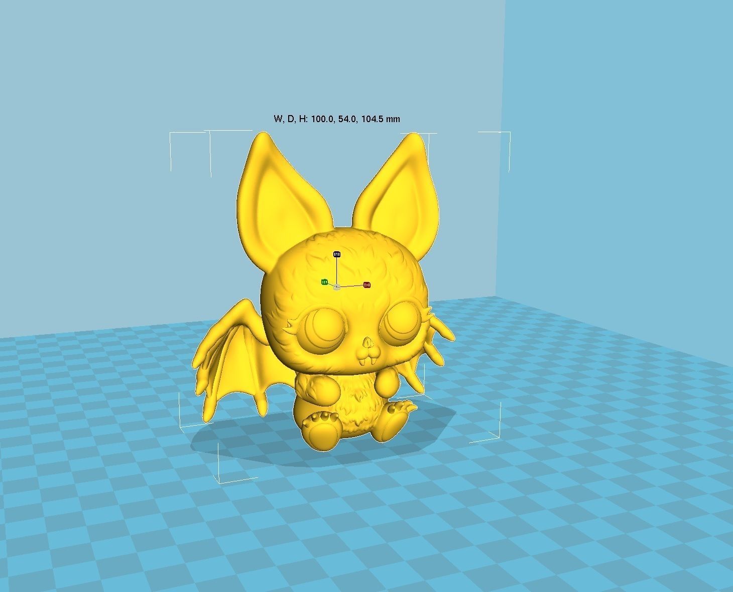 Halloween little cute bat 3D print model_11