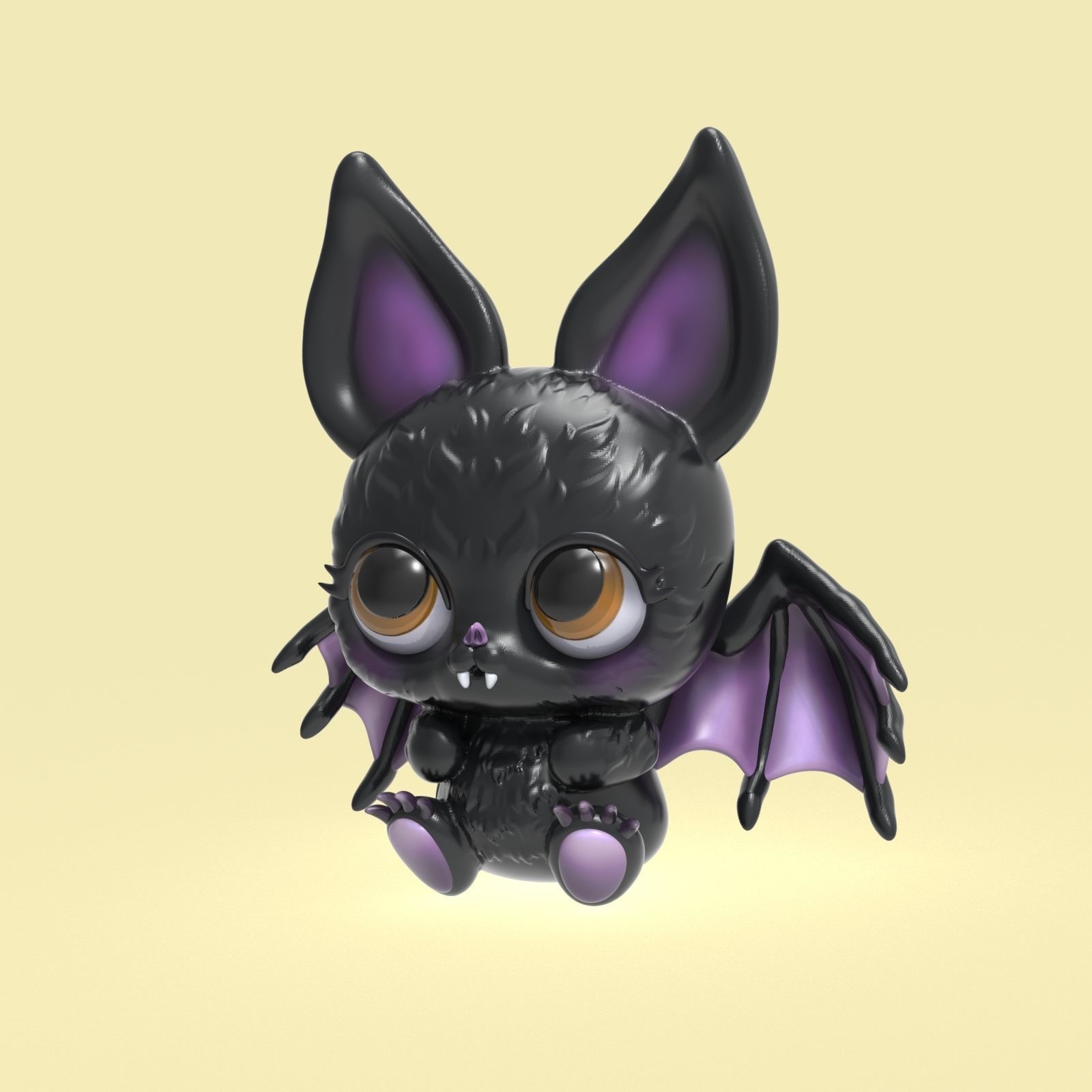 Halloween little cute bat 3D print model_3