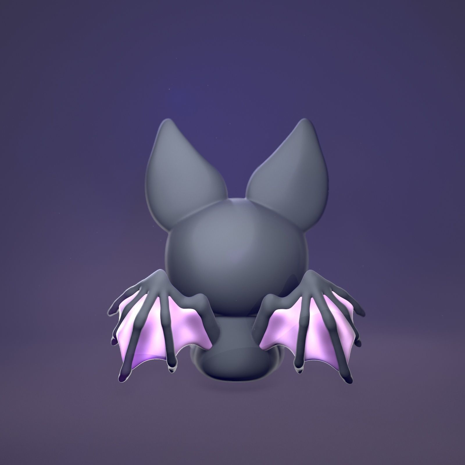 Halloween little cute bat 3D print model_8
