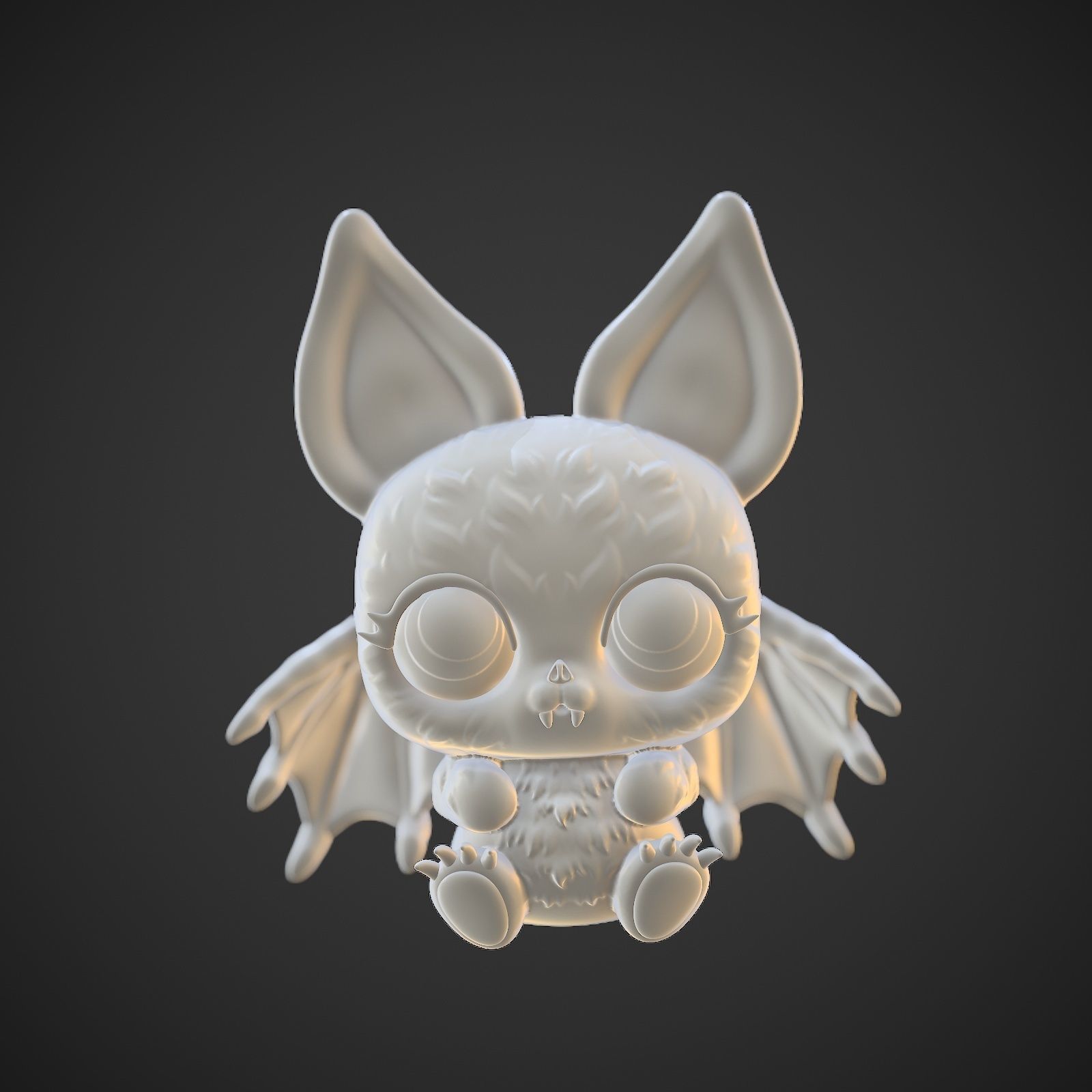 Halloween little cute bat 3D print model_16