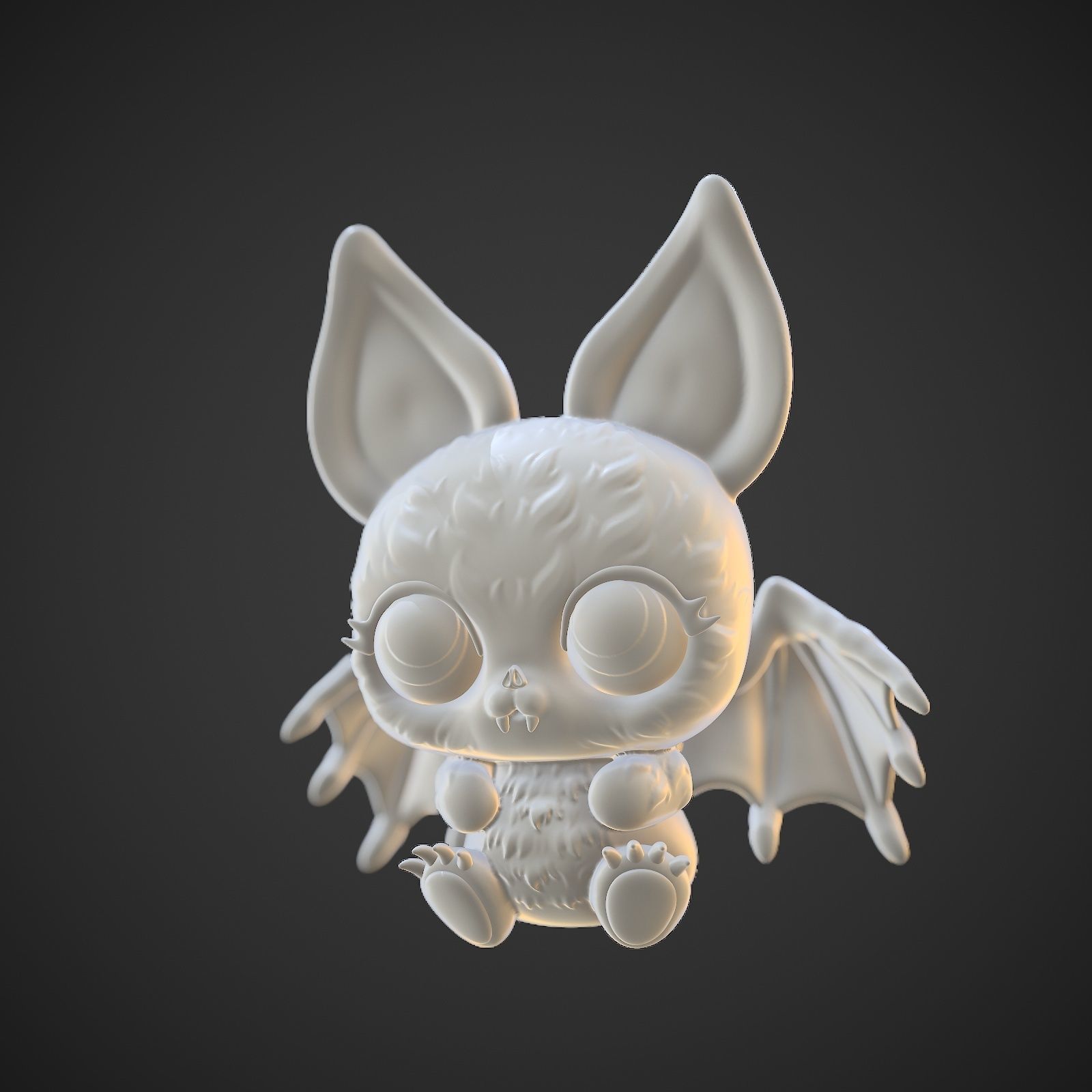 Halloween little cute bat 3D print model_12