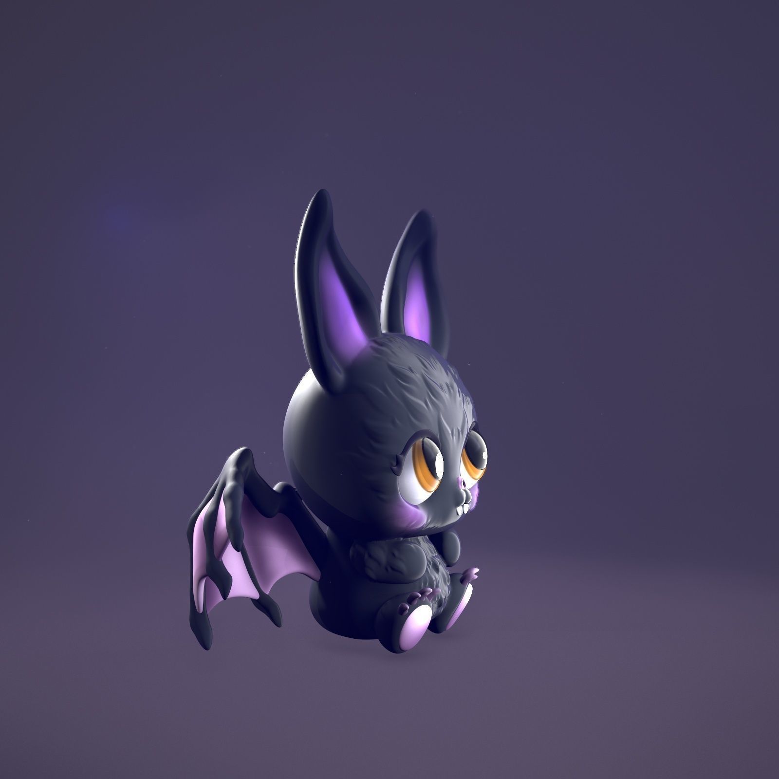 Halloween little cute bat 3D print model_9