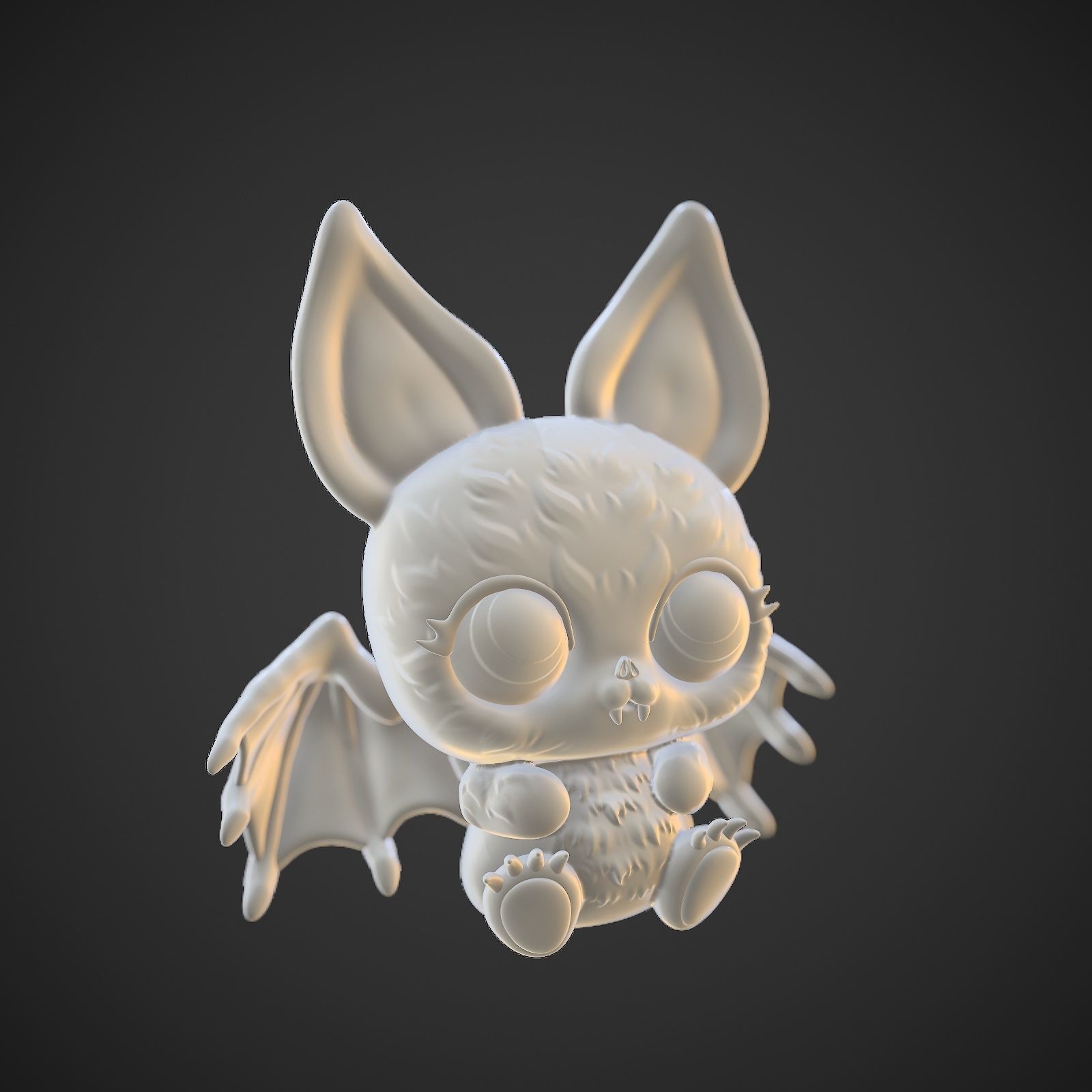 Halloween little cute bat 3D print model_13