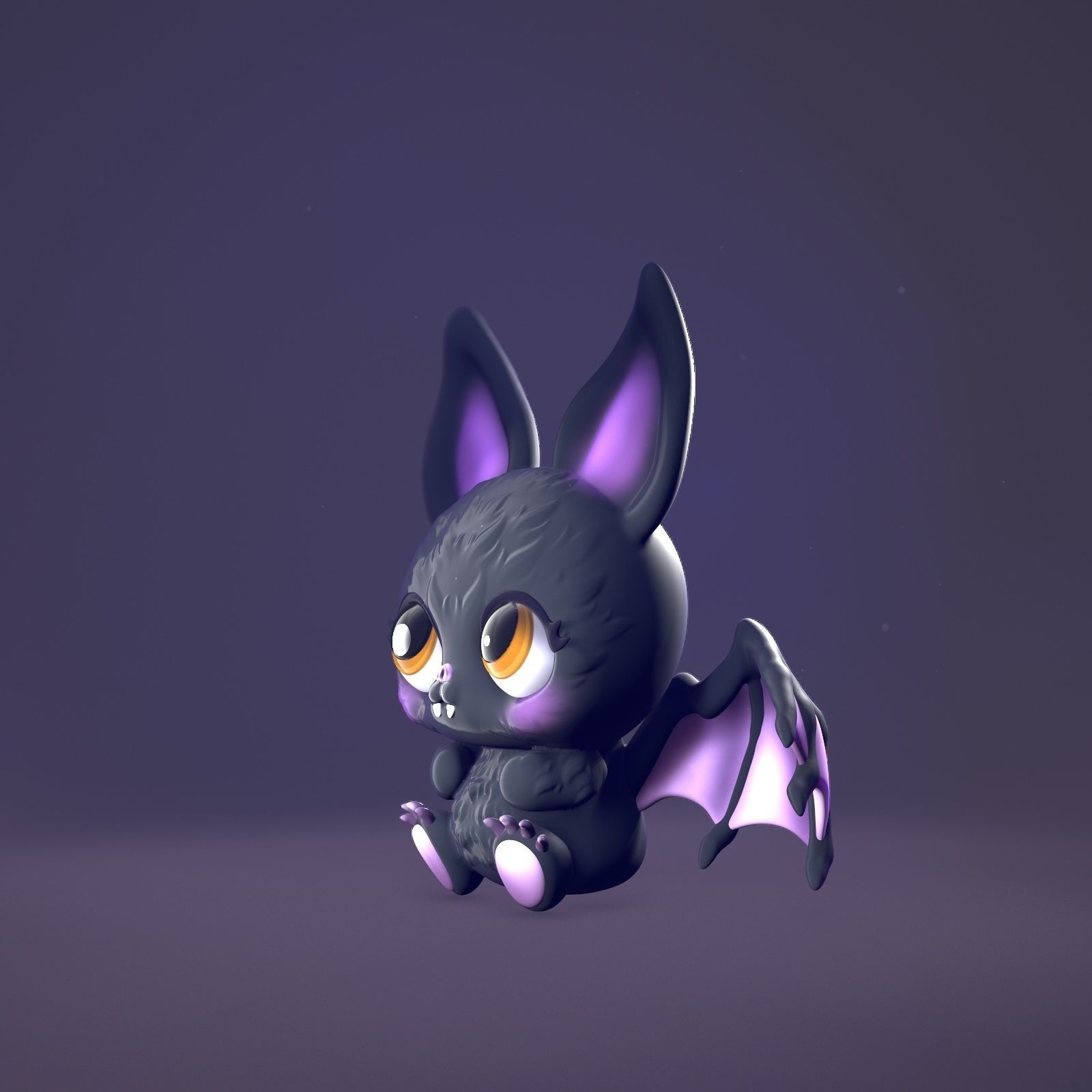 Halloween little cute bat 3D print model_6