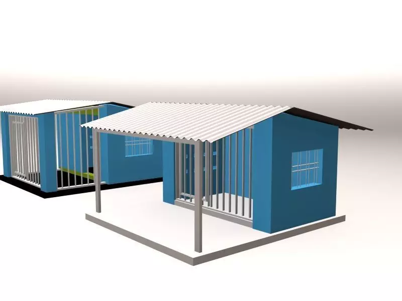 dog cage model 3D model_0