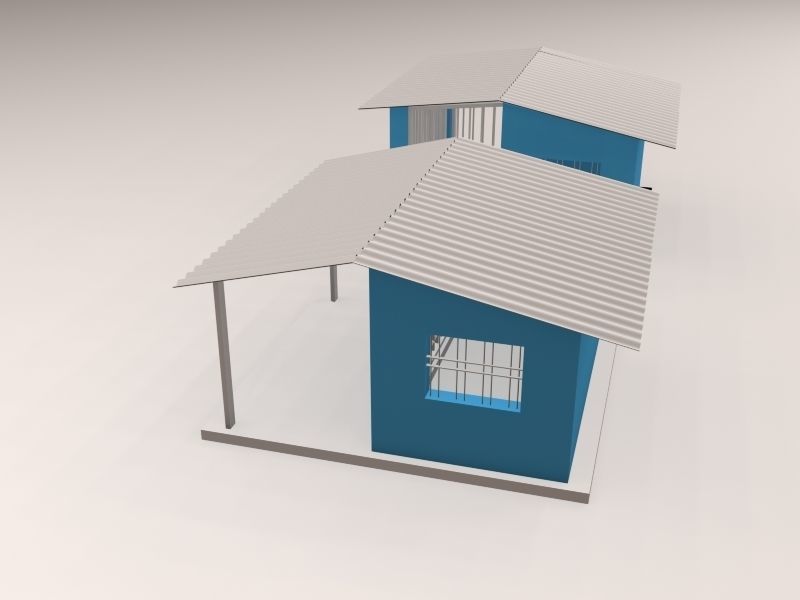 dog cage model 3D model_4