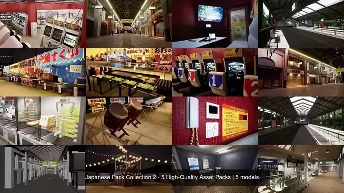 Japanese Pack Collection 2 - 5 High-Quality Asset Packs