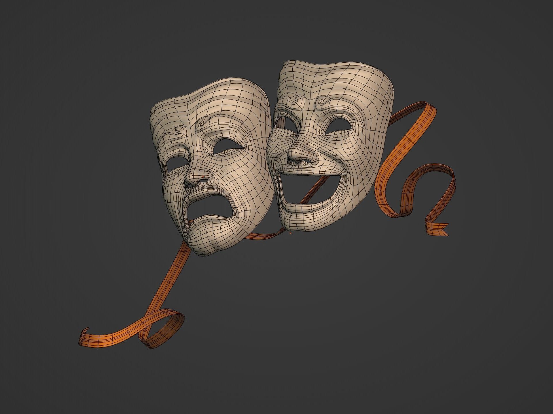 Theater Masks 3D model_19