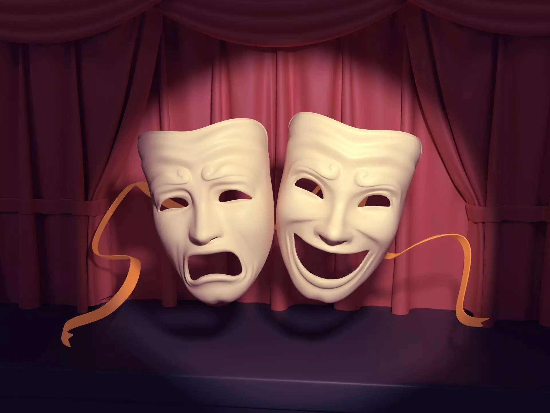 Theater Masks 3D model_0