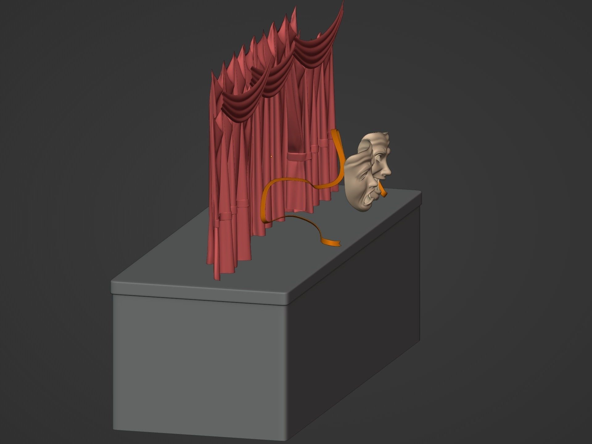 Theater Masks 3D model_9