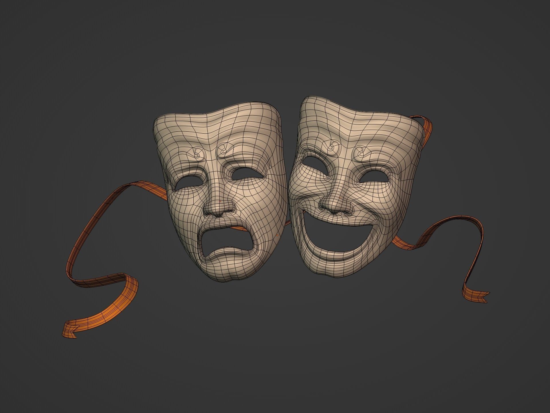 Theater Masks 3D model_11