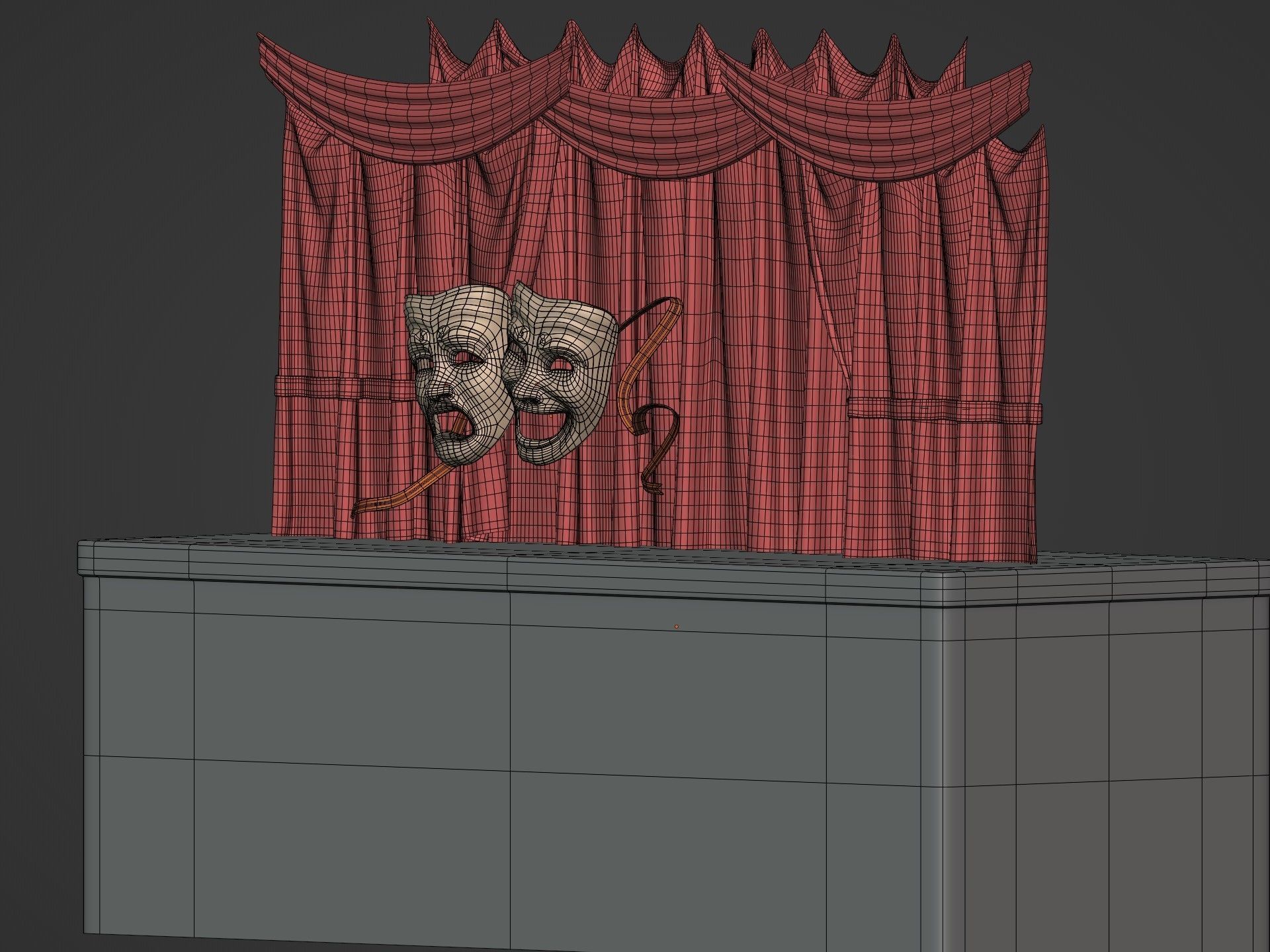 Theater Masks 3D model_8