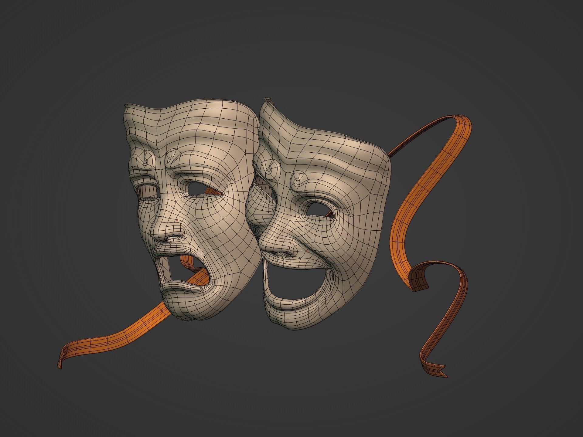 Theater Masks 3D model_13