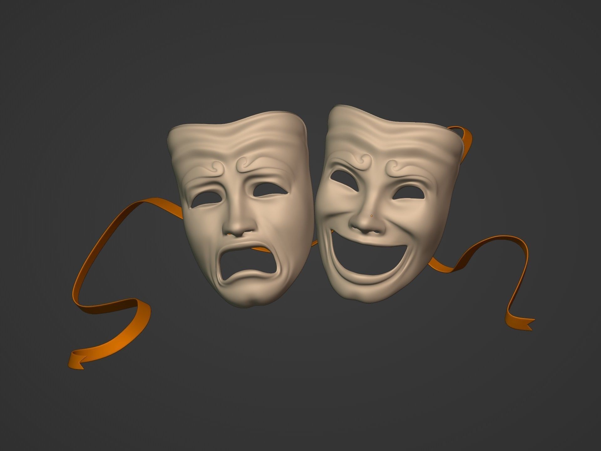 Theater Masks 3D model_10