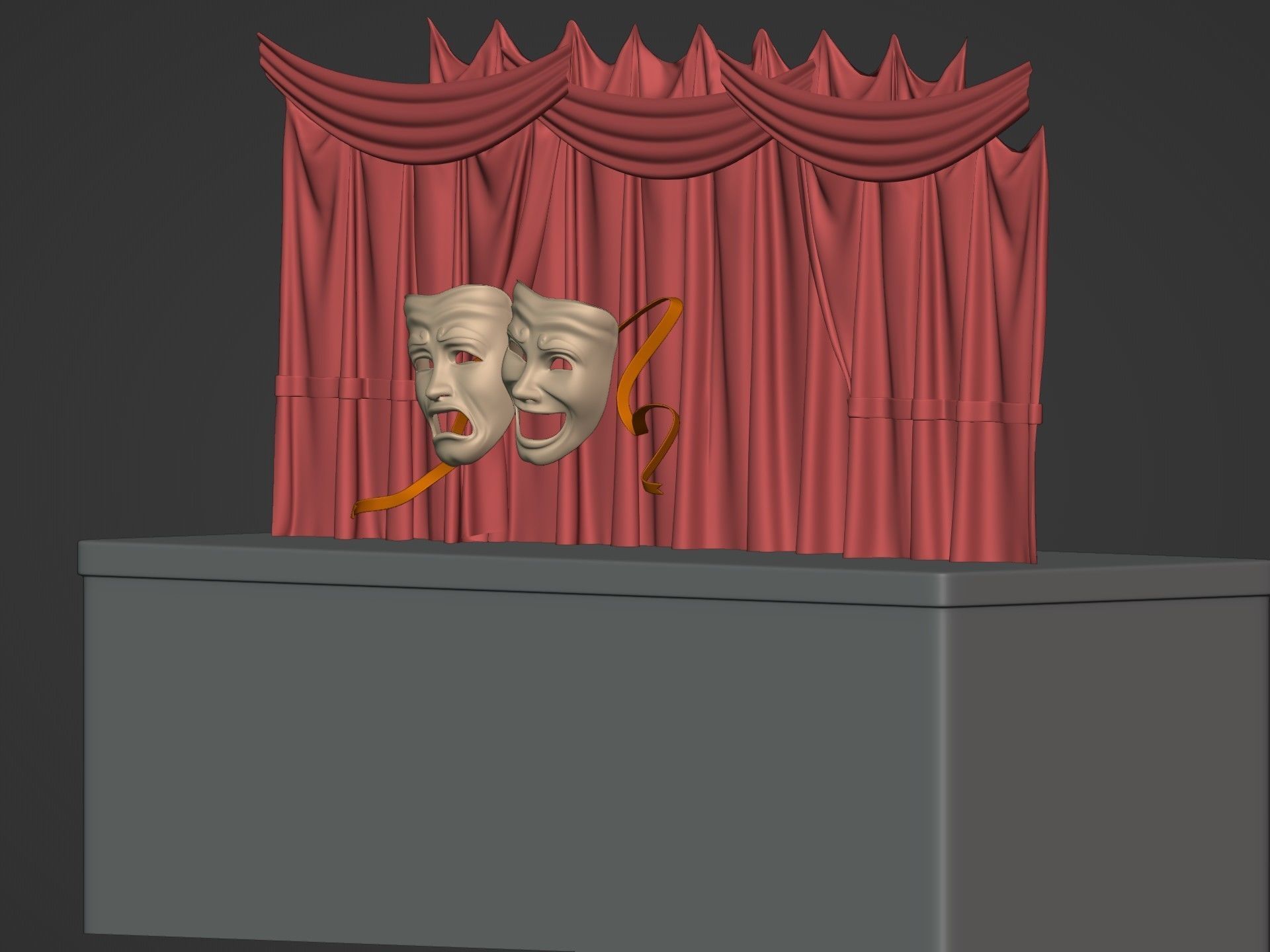 Theater Masks 3D model_7
