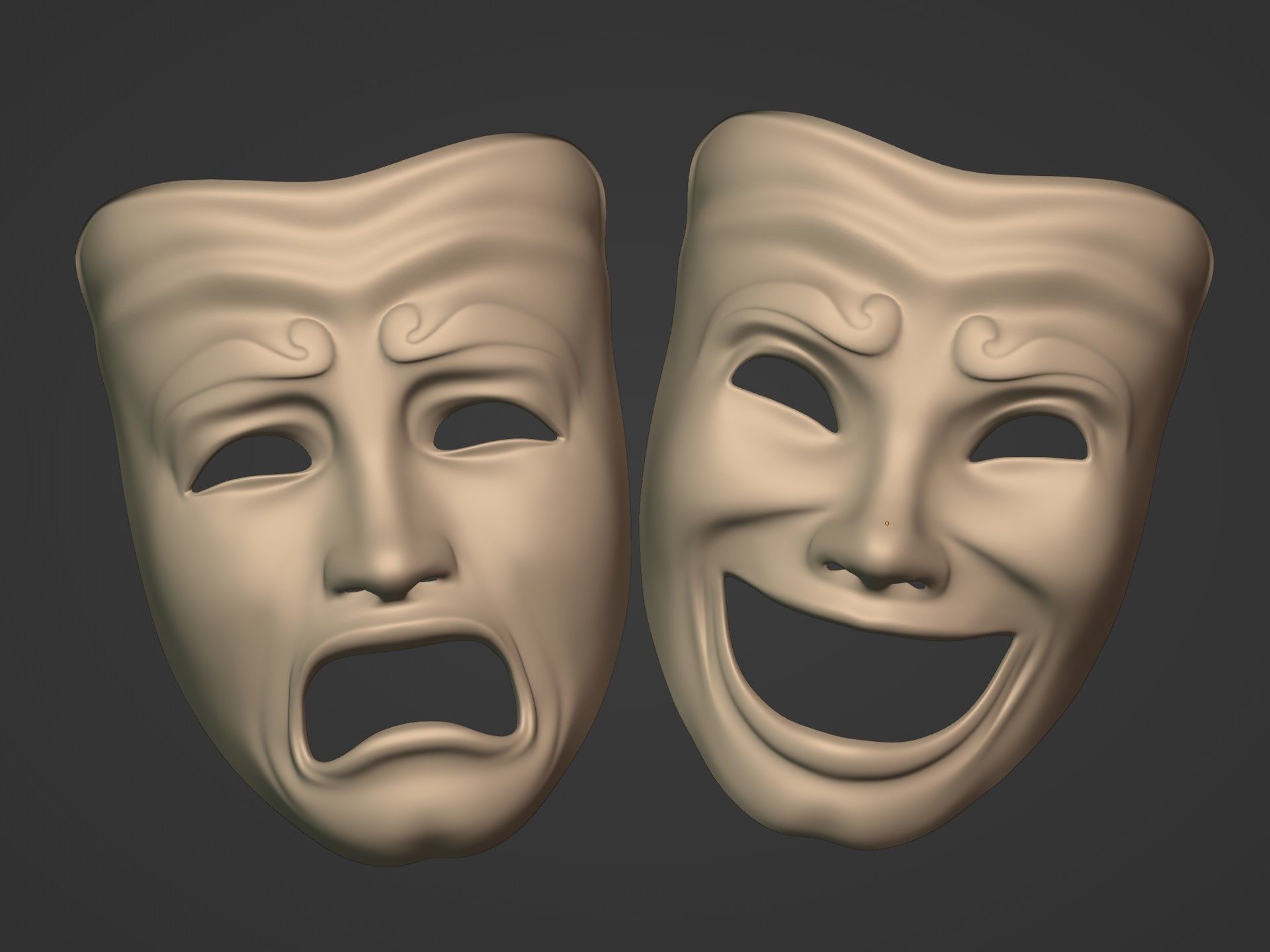 Theater Masks 3D model_5
