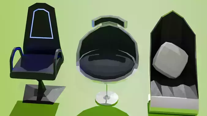 Set chairs futuristic furniture