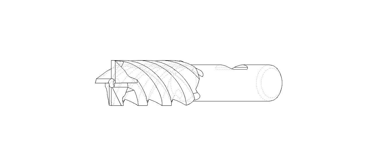 20mm Metric Single End Mill - 4 flutes 3D model_19
